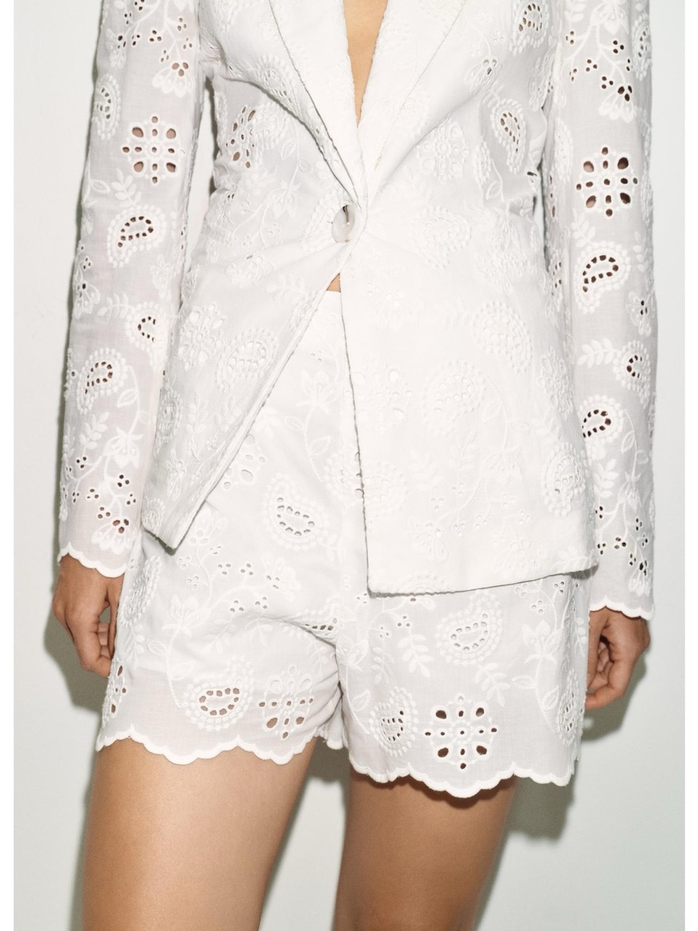 Zara White Eyelet shorts